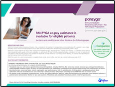 Pfizer PANZYGA co-pay program brochure image